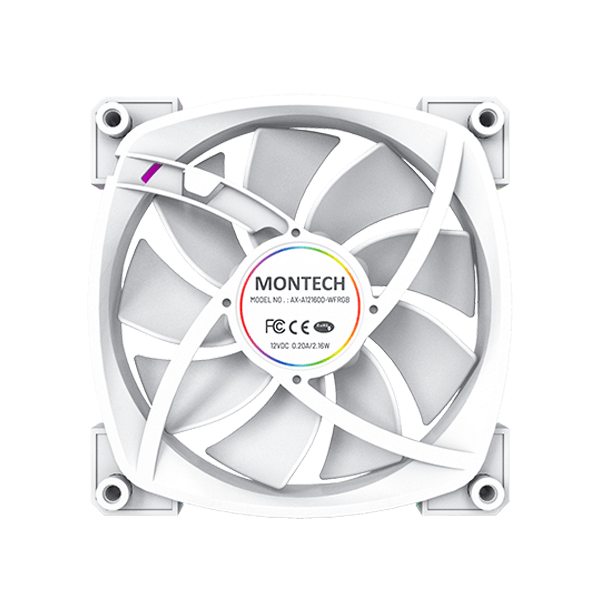 Montech AX120 PWM ARGB White Cabinet Fan (Single Pack)